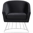 Posh Living Leo Tufted Velvet Barrel Back Accent Chair in Black/Chrome