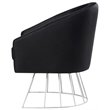 Posh Living Leo Tufted Velvet Barrel Back Accent Chair in Black/Chrome