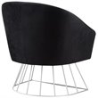 Posh Living Leo Tufted Velvet Barrel Back Accent Chair in Black/Chrome