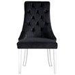 Posh Living Colton Velvet Dining Side Chair with Acrylic Legs - Black (Set of 2)