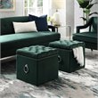 Posh Living Markella Velvet 1Pc Storage Ottoman in Hunter Green/Chrome