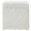 Posh Living Stanley Modern Faux Fur Fabric Cube Storage Ottoman in White