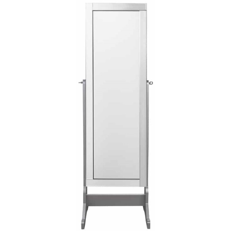 Posh Living Harper Jewelry Cheval Armoire & Makeup Storage in Silver