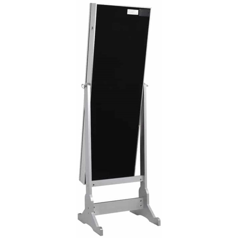 Posh Living Harper Jewelry Cheval Armoire & Makeup Storage in Silver