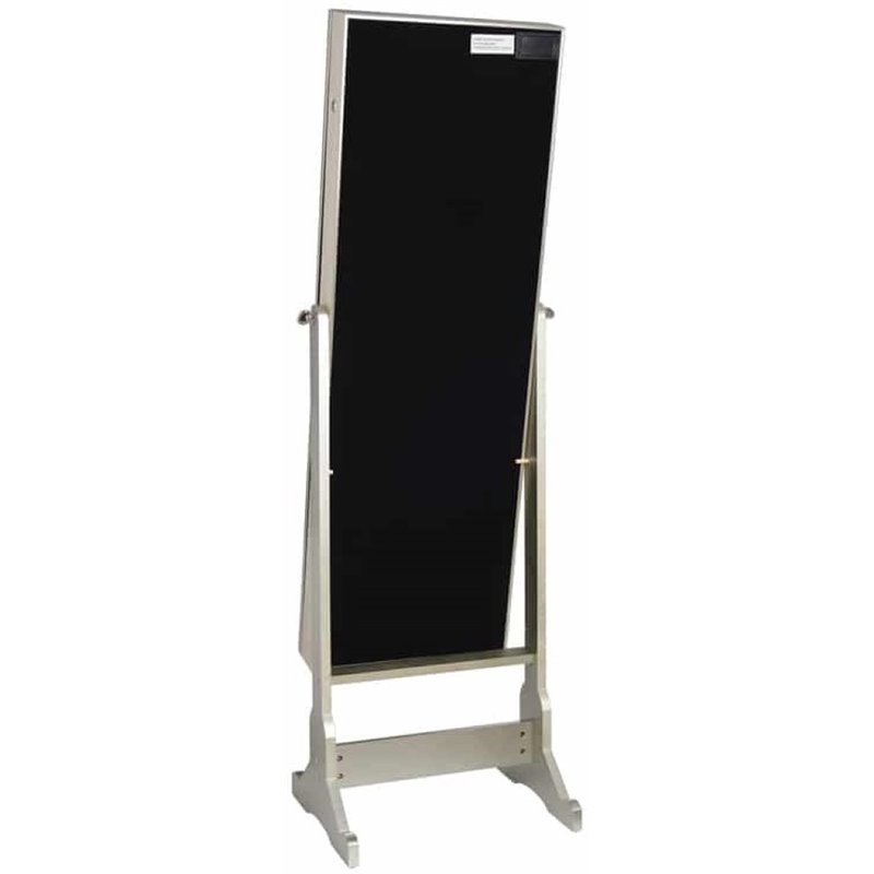 Posh Abigail Full Length Mirror Jewelry Armoire & Makeup Storage in Champagne