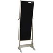 Posh Abigail Full Length Mirror Jewelry Armoire & Makeup Storage in Champagne