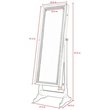 Posh Abigail Full Length Mirror Jewelry Armoire & Makeup Storage in Champagne