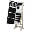 Posh Abigail Full Length Mirror Jewelry Armoire & Makeup Storage in Champagne