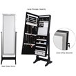 Posh Abigail Full Length Mirror Jewelry Armoire & Makeup Storage in Black