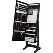 Posh Abigail Full Length Mirror Jewelry Armoire & Makeup Storage in Black