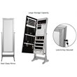 Posh Abigail Full Length Mirror Jewelry Armoire & Makeup Storage in Silver