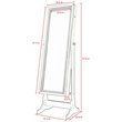 Posh Abigail Full Length Mirror Jewelry Armoire & Makeup Storage in Silver