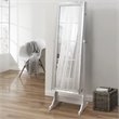 Posh Abigail Full Length Mirror Jewelry Armoire & Makeup Storage in White