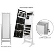 Posh Abigail Full Length Mirror Jewelry Armoire & Makeup Storage in White