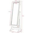 Posh Abigail Full Length Mirror Jewelry Armoire & Makeup Storage in White