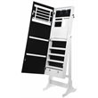 Posh Abigail Full Length Mirror Jewelry Armoire & Makeup Storage in White