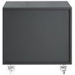 Posh Living Serenity 3-Drawer Mirrored Trellis Pattern Nightstand in Dark Gray