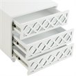 Posh Living Serenity 3-Drawer Mirrored Trellis Pattern Nightstand in White