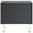 Posh Living Peyton Modern 2-Drawer Nightstand with Lucite Legs in Dark Gray