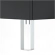 Posh Living Peyton Modern 2-Drawer Nightstand with Lucite Legs in Dark Gray