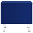 Posh Living Peyton Modern 2-Drawer Nightstand with Lucite Legs in Navy Blue