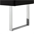 Posh Living Myles Faux Leather Bench with Stainless Steel Legs in Black/Chrome