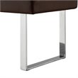 Posh Living Myles Faux Leather Bench with Stainless Steel Legs in Brown/Chrome