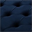 Posh Living Hazel Velvet X-Base Ottoman with Nailhead Trim in Navy Blue