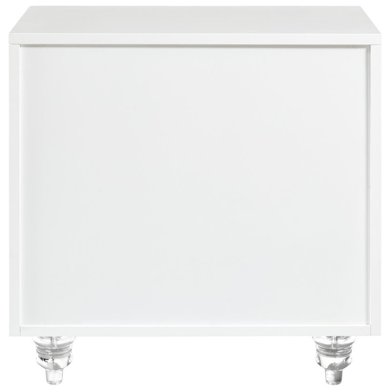 Posh Living Lydia Modern 1-Drawer Nightstand in White