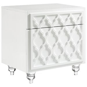 Posh Living Lydia Modern 1-Drawer Nightstand in White