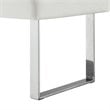 Posh Living Myles Faux Leather Bench with Stainless Steel Legs in White/Chrome
