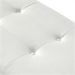 Posh Living Myles Faux Leather Bench with Stainless Steel Legs in White/Chrome