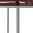 Posh Living Nolan Tufted Faux Leather Cube Ottoman with Metal Frame in Purple