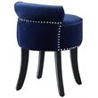 Posh Living Alena Tufted Velvet Vanity Stool with Nailhead Trim in Navy Blue