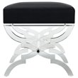 Posh Living Brayden Velvet Upholstered Bench with Acrylic X-Legs in Black