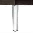 Posh Luke Tufted Faux Leather Oversized Ottoman with Acrylic Legs in Espresso
