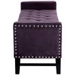 Posh Living Genesis Tufted Velvet Storage Bench with Nailhead Trim in Purple