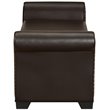 Posh Living Ashley Faux Leather Storage Bench with Nail Head Trim in Espresso