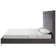 Posh Living Tristan Velvet Platform Queen Bed Frame with Nailhead in Gray