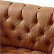 Posh Living Ryder Button Tufted Leather Chesterfield Accent Chair - Brown/Gold