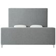 Posh Living Alex Linen Fabric Upholstered Platform King Bed Frame in Gray