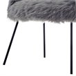 Posh Living Anthony Faux Fur Fabric Accent Chair with Metal Legs in Gray