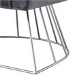 Posh Living Leo Tufted Velvet Barrel Back Accent Chair in Gray/Chrome