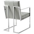 Posh Living Evan Tufted Faux Leather Dining Chair Light - Gray/Chrome (Set of 2)
