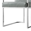 Posh Living Evan Tufted Faux Leather Dining Chair Light - Gray/Chrome (Set of 2)