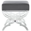 Posh Living Brayden Velvet Upholstered Bench with Acrylic X-Legs in Gray
