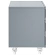 Posh Living Serenity 3-Drawer Mirrored Trellis Pattern Nightstand in Light Gray