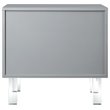 Posh Living Peyton Modern 2-Drawer Nightstand with Lucite Legs in Light Gray