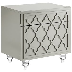 Posh Living Lydia Modern 1-Drawer Nightstand in Gray