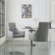 Posh Colton Faux Leather Dining Chair with Acrylic Legs - Gray (Set of 2)